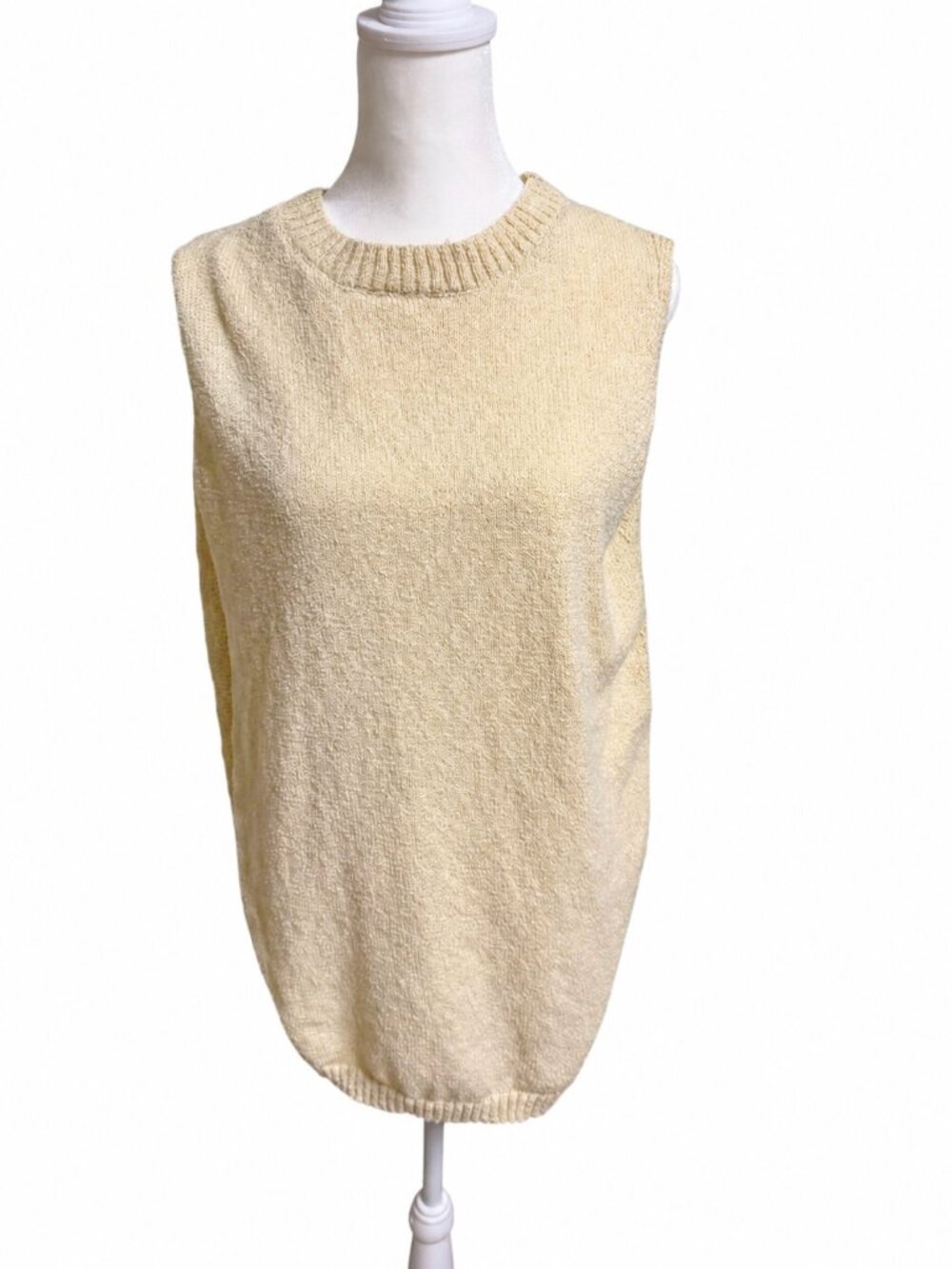 ZESICA Cream Sleeveless Knit Sweater Vest Tunic
